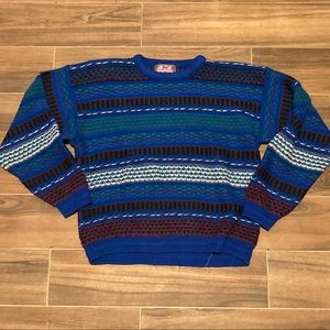 Vintage Concrete Mix Size L Pullover Sweater Textured "Coogi" Style